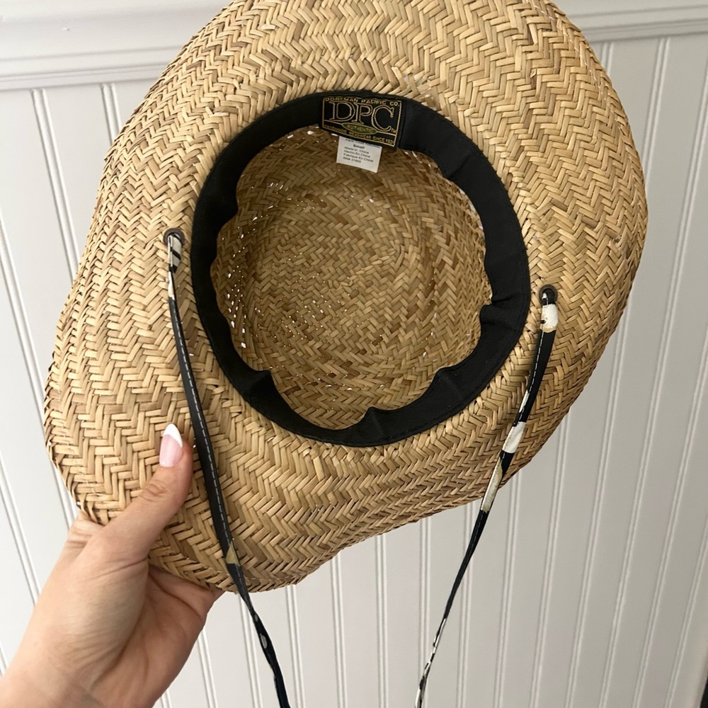 Doreman Pacific Co DPC Small Women's Straw Hat with Black Floral Band - Picture 8 of 9